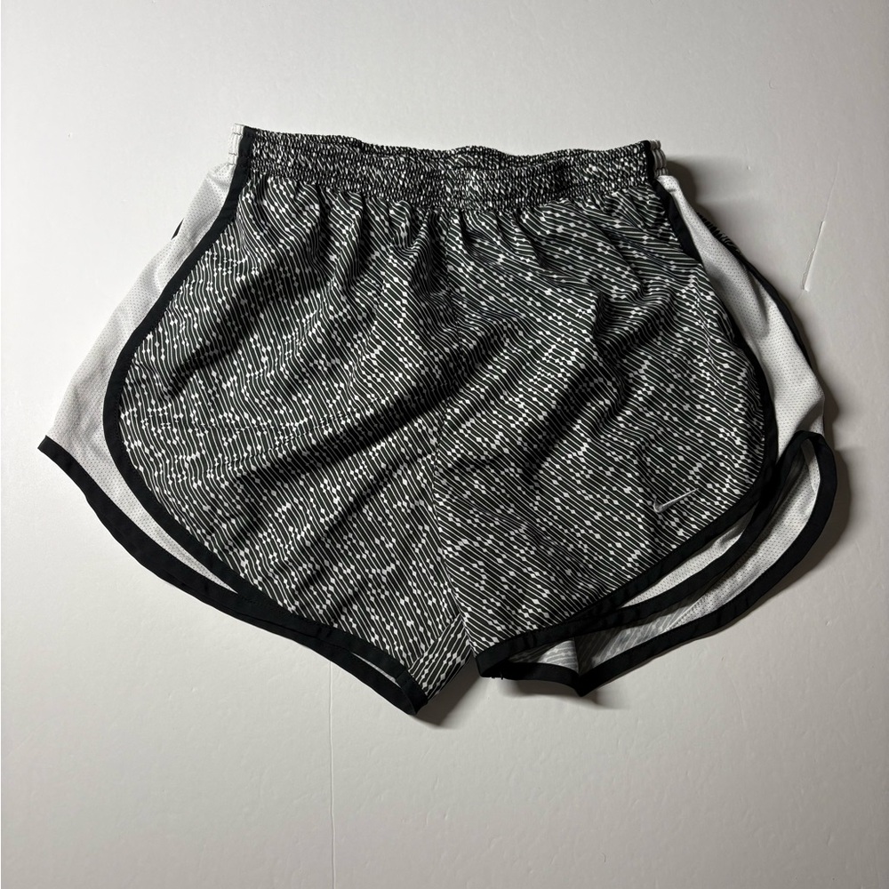 Nike Black and White Athletic Shorts with Elastic Waistband and Ventilated sides